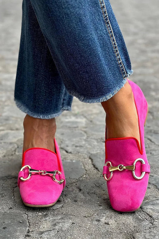 Alaina | Fluorescent Loafer With Metal Detail