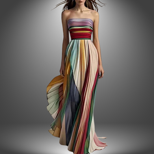 Clover | Off-Shoulder Evening Dress Rainbow Chic