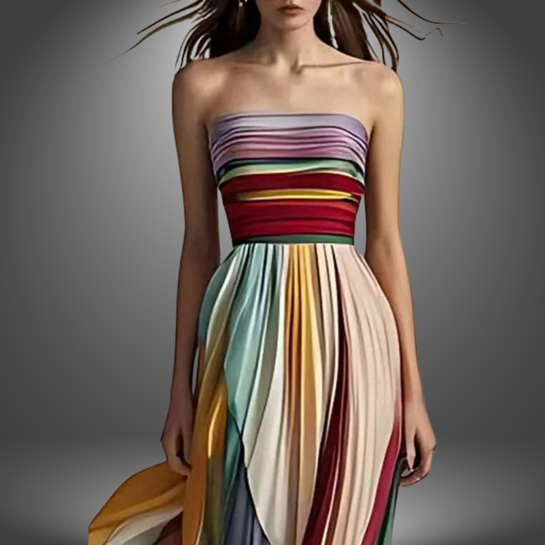 Clover | Off-Shoulder Evening Dress Rainbow Chic
