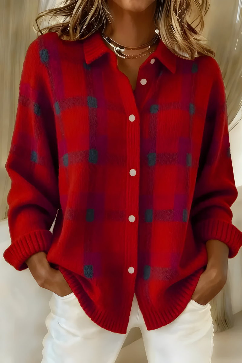 Aiza | Soft Check Cardigan