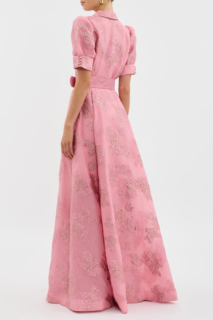 Charlotte | Elegant Floral Belted Maxi Dress