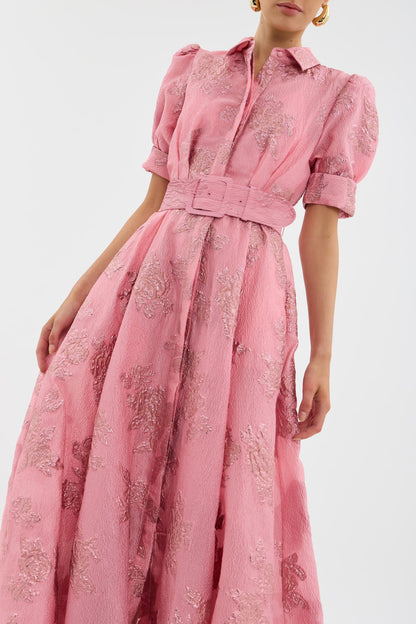 Charlotte | Elegant Floral Belted Maxi Dress