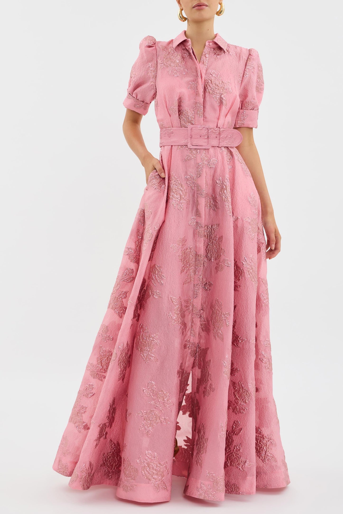 Charlotte | Elegant Floral Belted Maxi Dress