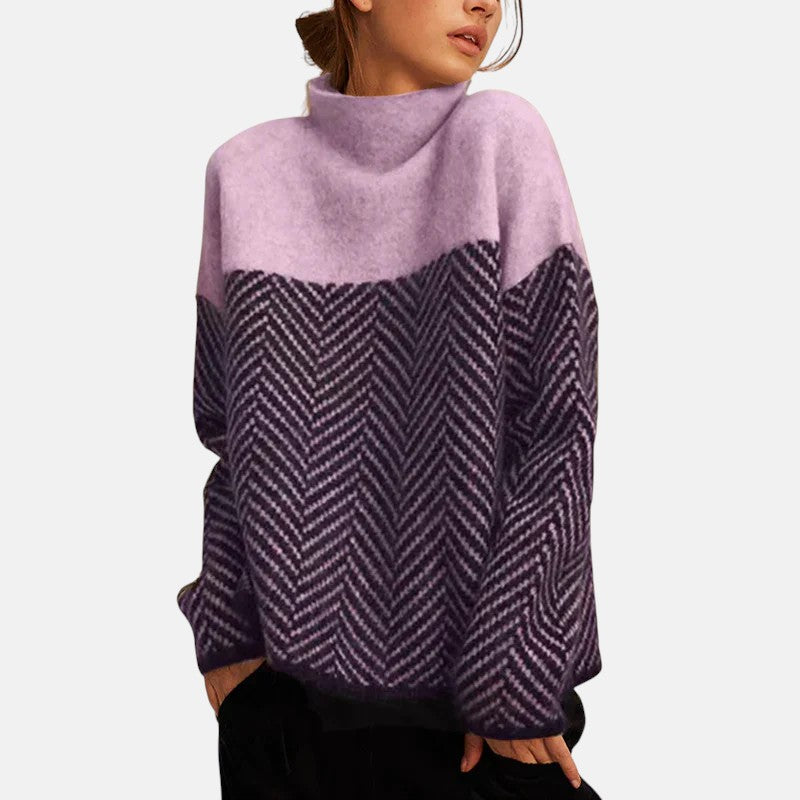 Eva | Herringbone Knit Sweater