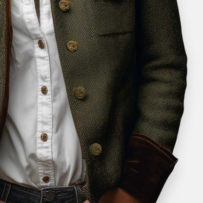 Corrie | Tweed Jacket with Velvet Details