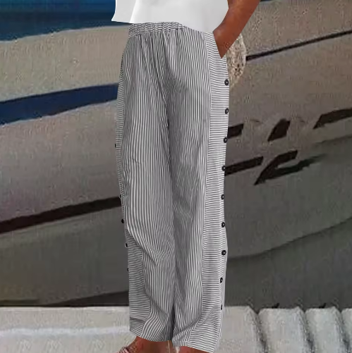 REA | COMFORTABLE STRIPED CASUAL TROUSERS