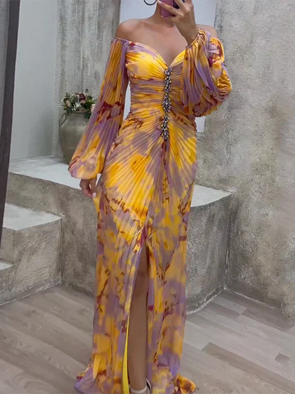 Elegant Dress with V-Neck