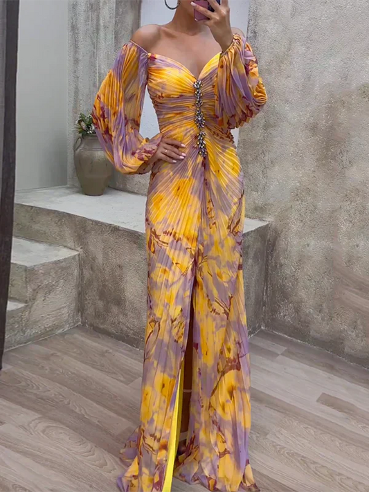 Elegant Dress with V-Neck