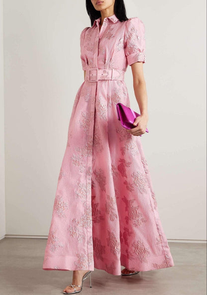 Charlotte | Elegant Floral Belted Maxi Dress
