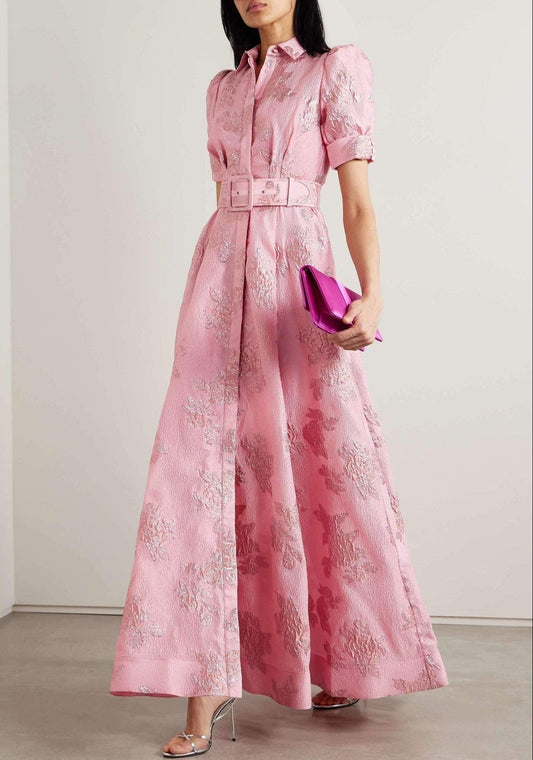 Charlotte | Elegant Floral Belted Maxi Dress